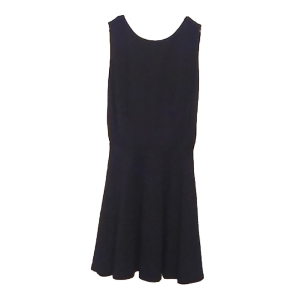 Black Ponte Skater Mini Dress Size XXS Round Neck, Open Back EUC